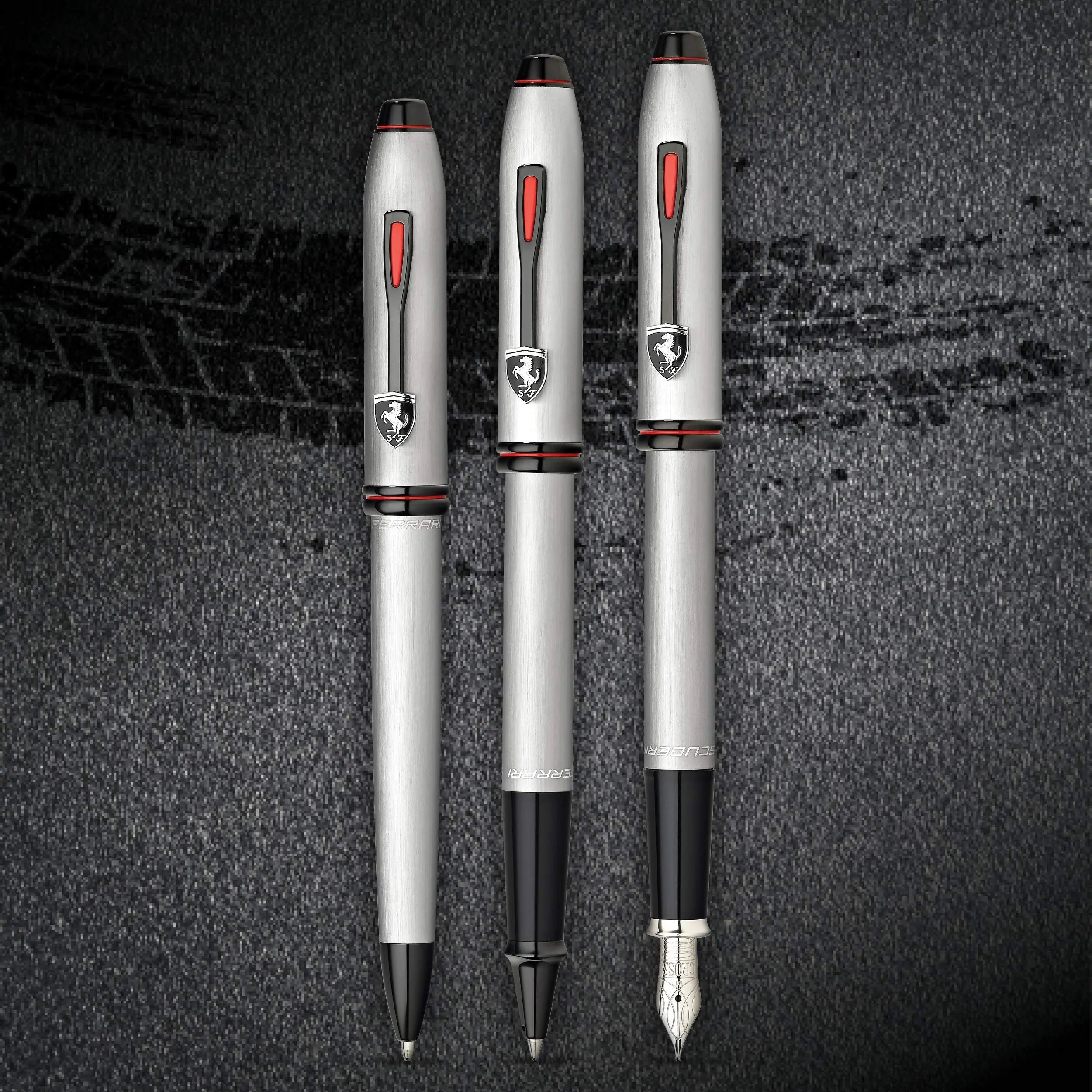 Cross Townsend Collection for Scuderia Brushed Platinum w/Polished Black PVD Appointments Rollerball Pen Cross