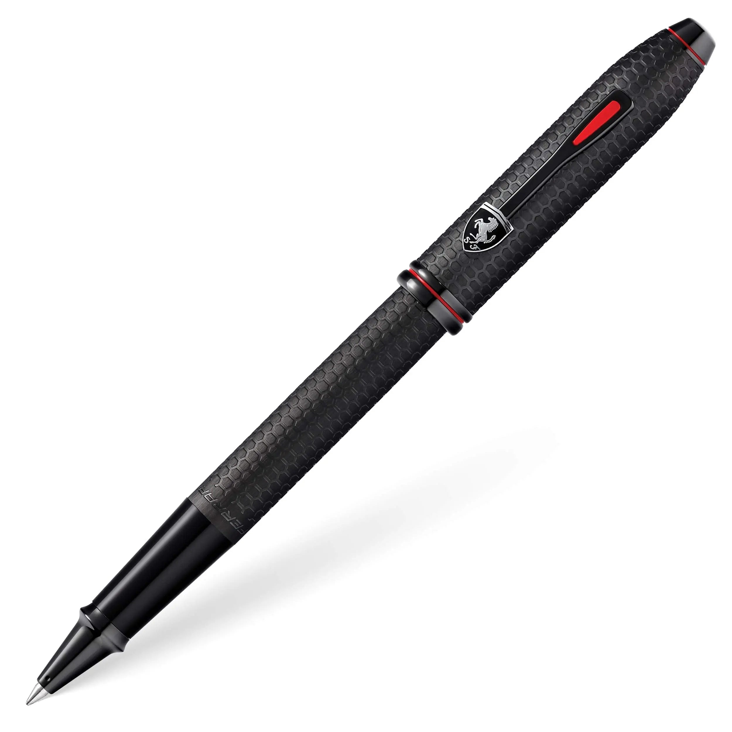 Cross Townsend Collection for Scuderia Ferrari - Brushed Black, Etched Honeycomb Pattern Rollerball Pen Cross
