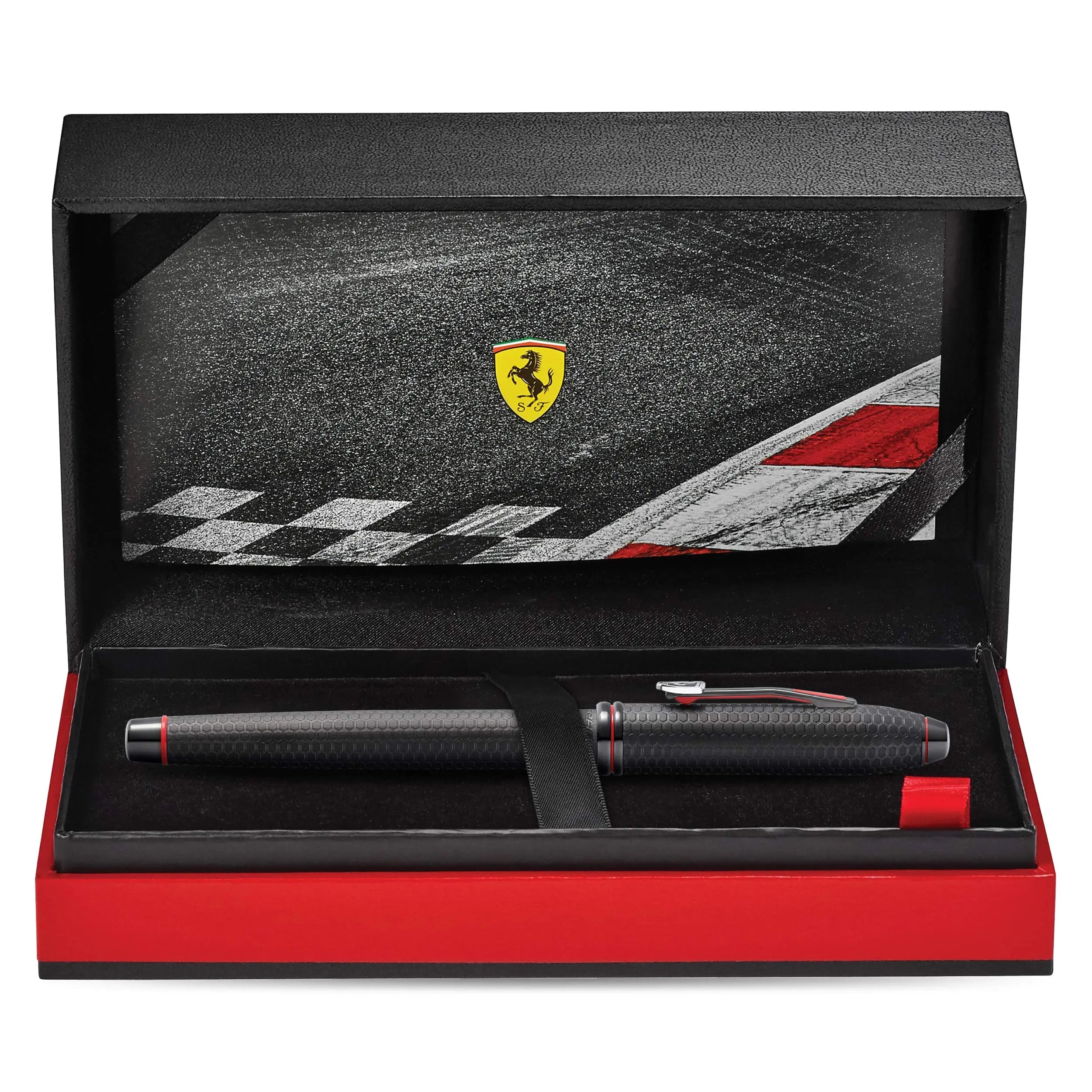 Cross Townsend Collection for Scuderia Ferrari - Brushed Black, Etched Honeycomb Pattern Rollerball Pen Cross