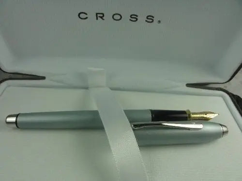 Cross Townsend Matte Sky Blue Fountain Pen with Solid 14kt Gold Xf Nib Cross