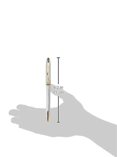 Cross Townsend Medalist Refillable Ballpoint Pen, Medium, 23 Carat Gold Plated Appointments, Includes Luxury Gift Box - Polished Chrome Cross