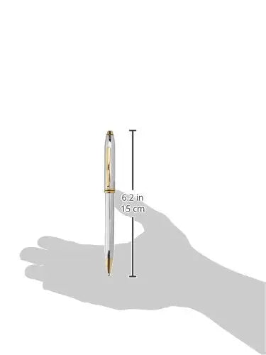 Cross Townsend Medalist Refillable Ballpoint Pen, Medium, 23 Carat Gold Plated Appointments, Includes Luxury Gift Box - Polished Chrome Cross