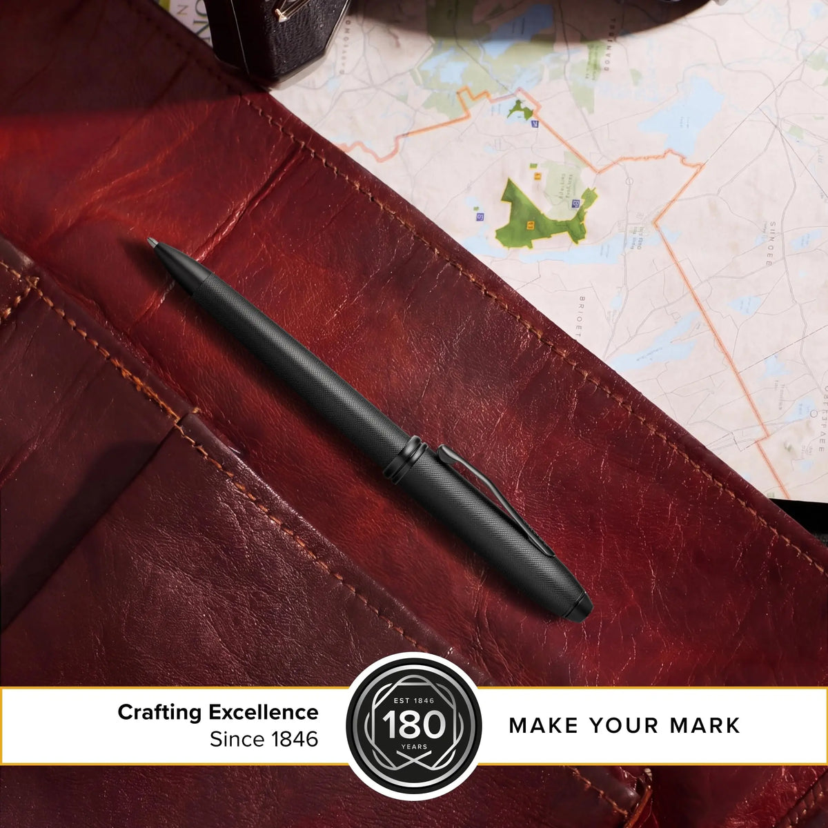 Cross Townsend PVD Micro-knurl Ballpoint Pen, Elegant Pen, Black Ink for Effortless Writing - Consistent, Smooth Writing - Long-Lasting - Includes Gift Box Cross