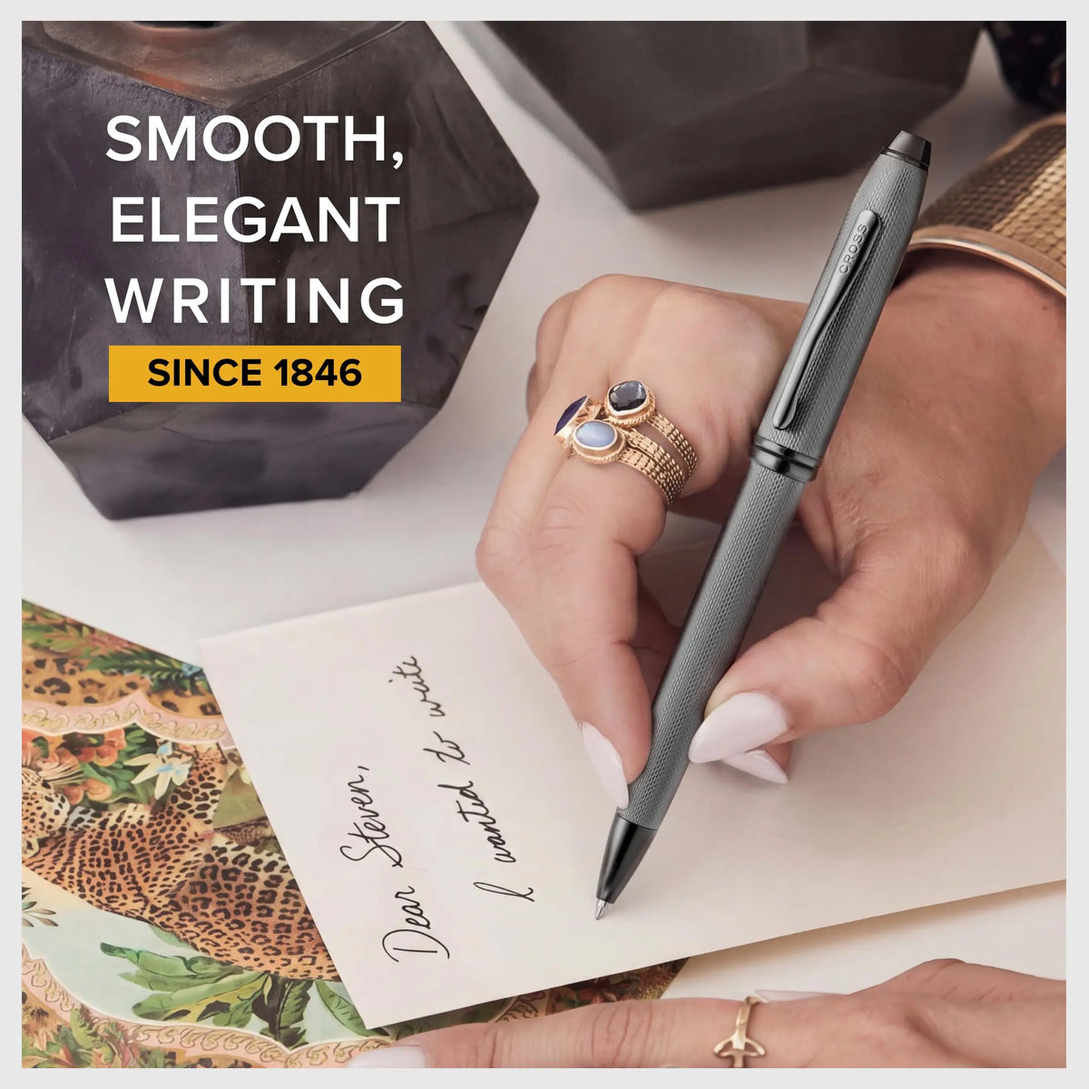 Cross Townsend PVD Micro-knurl Ballpoint Pen, Elegant Pen, Black Ink for Effortless Writing - Consistent, Smooth Writing - Long-Lasting - Includes Gift Box Cross