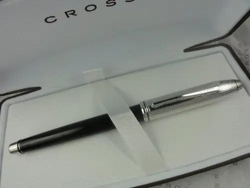Cross Townsend Tuxedo Black Lacquer and Rhodium Plated with 14k Solid X-f Nib Fountain Pen Townsend