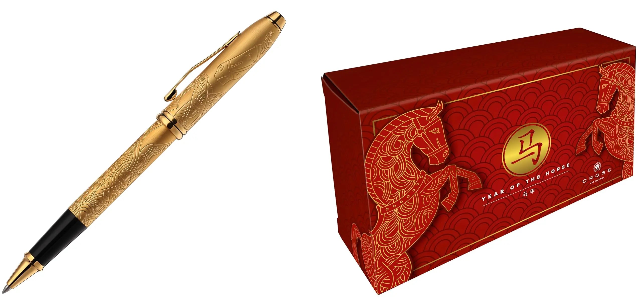 Cross Townsend® Limited Collection Zodiac Year of the Horse Selectip Rollerball Pen, 23KT Gold-plated with Gold-plated Appointments in Luxury Gift Box Cross