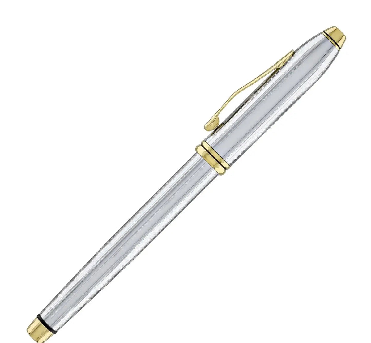 Cross Townsend® Medalist® Polished Chrome with 23KT Gold-Plated Appointments and 23KT Gold-Plated Medium Nib Fountain Pen + Ink Converter in Luxury gift box cross