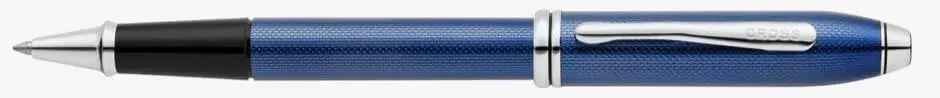 Cross Townsend® Polished Translucent Cobalt Blue Engraved Diamond Cut Pattern with Polished Chrome Appointments Selectip® Rollerball Pen cross