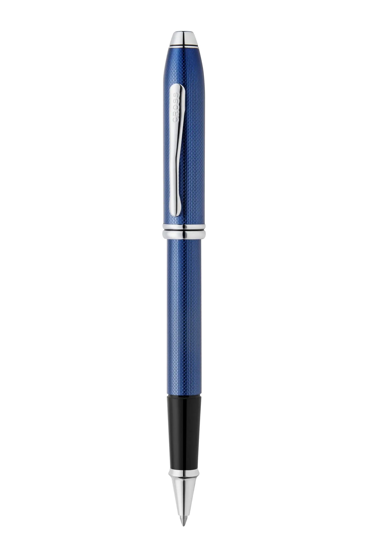 Cross Townsend® Polished Translucent Cobalt Blue Engraved Diamond Cut Pattern with Polished Chrome Appointments Selectip® Rollerball Pen cross