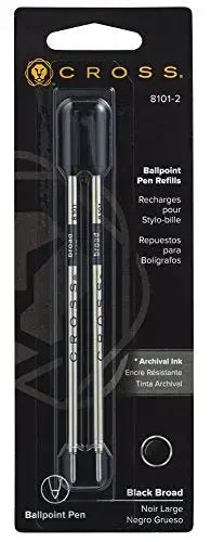 Cross Universal Ballpoint Pen Refill, Fine Point, Black, 1-Pack (8514) Cross