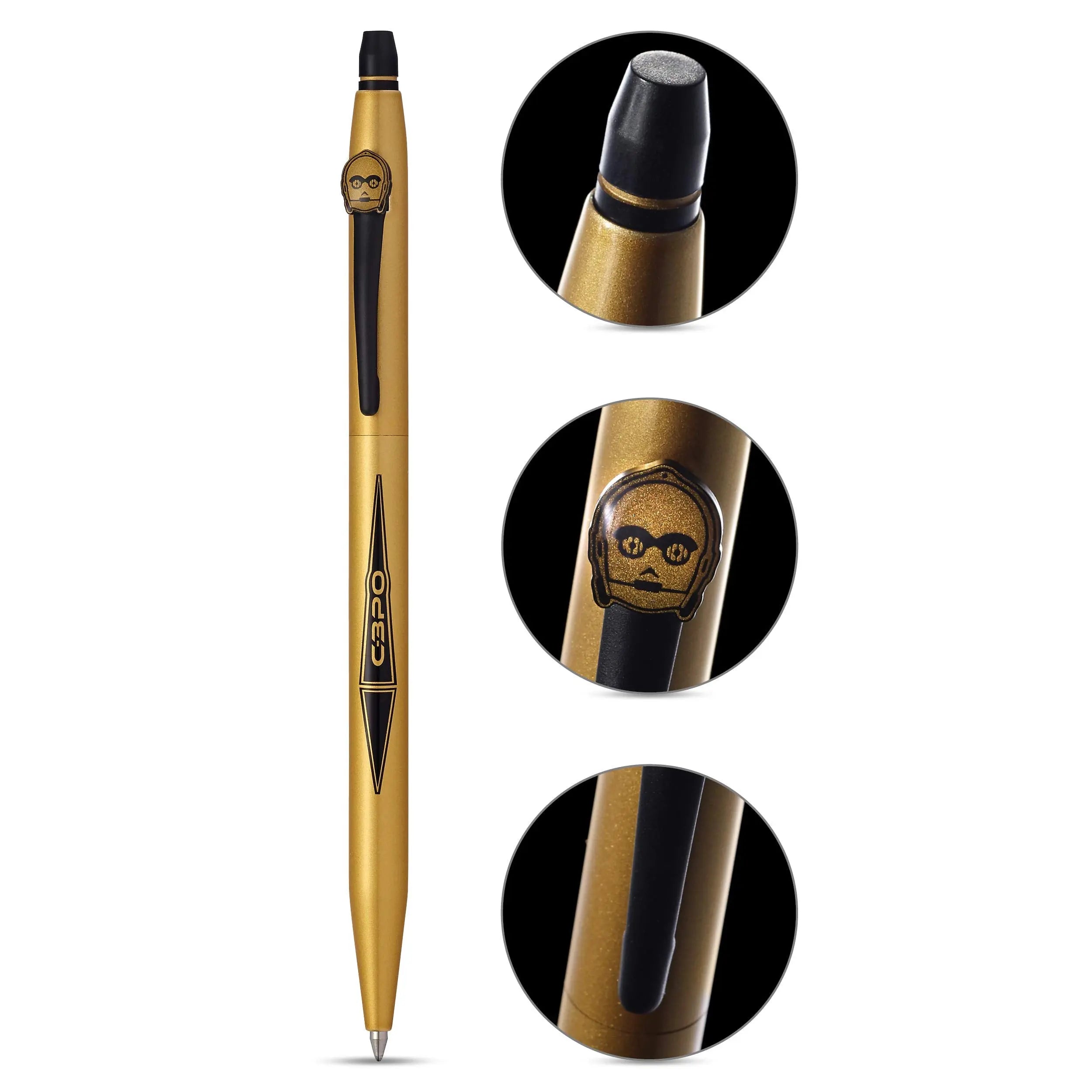 Cross X Star Wars Click Refillable Rolling Ball Gel Ink Pen, Includes Coordinated Character-Themed Gift Box - C-3PO Cross