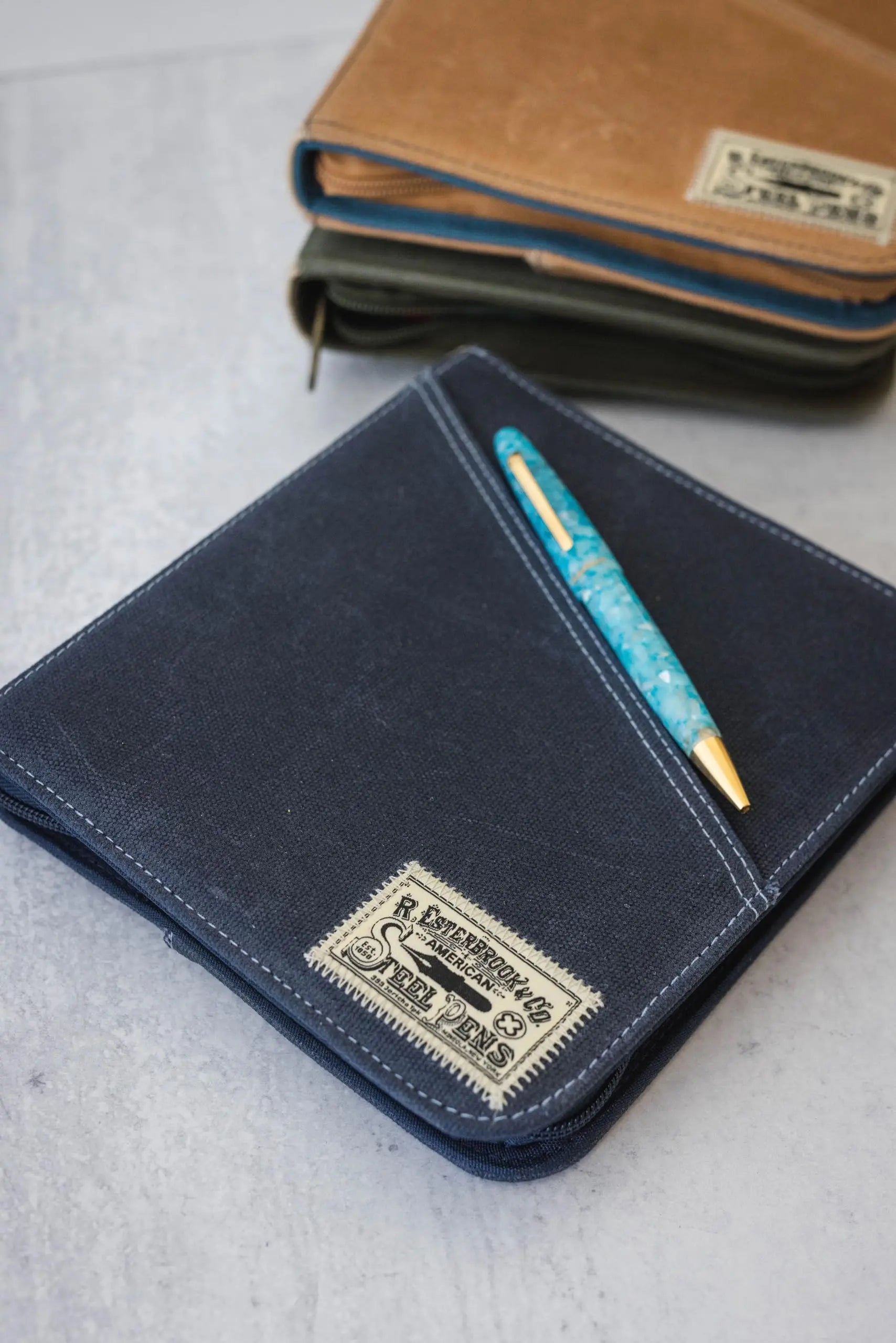 Esterbrook Canvas Collection - 20 Pen Zipper Case - Navy Blue Esterbrook