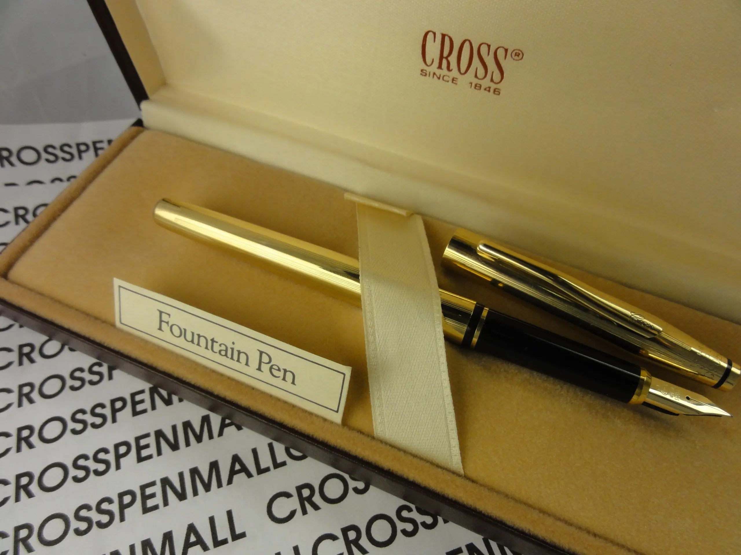 Cross Made in The USA Century Classic 18k Gold Rolled/Filled Barrel with Solid 14k Gold Medium Nib Fountain Pen - crosspenmall.com