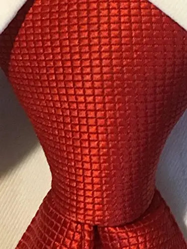Intrepid Executive Wardrobe Accessory , 100% Solid Crimson Red Silk Jacquard Woven 3.4" Classic Handmade Men's Necktie Tie Intrepid
