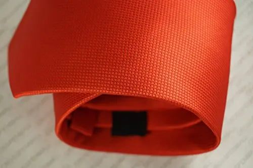 Intrepid Executive Wardrobe Accessory , 100% Solid Crimson Red Silk Jacquard Woven 3.4" Classic Handmade Men's Necktie Tie Intrepid
