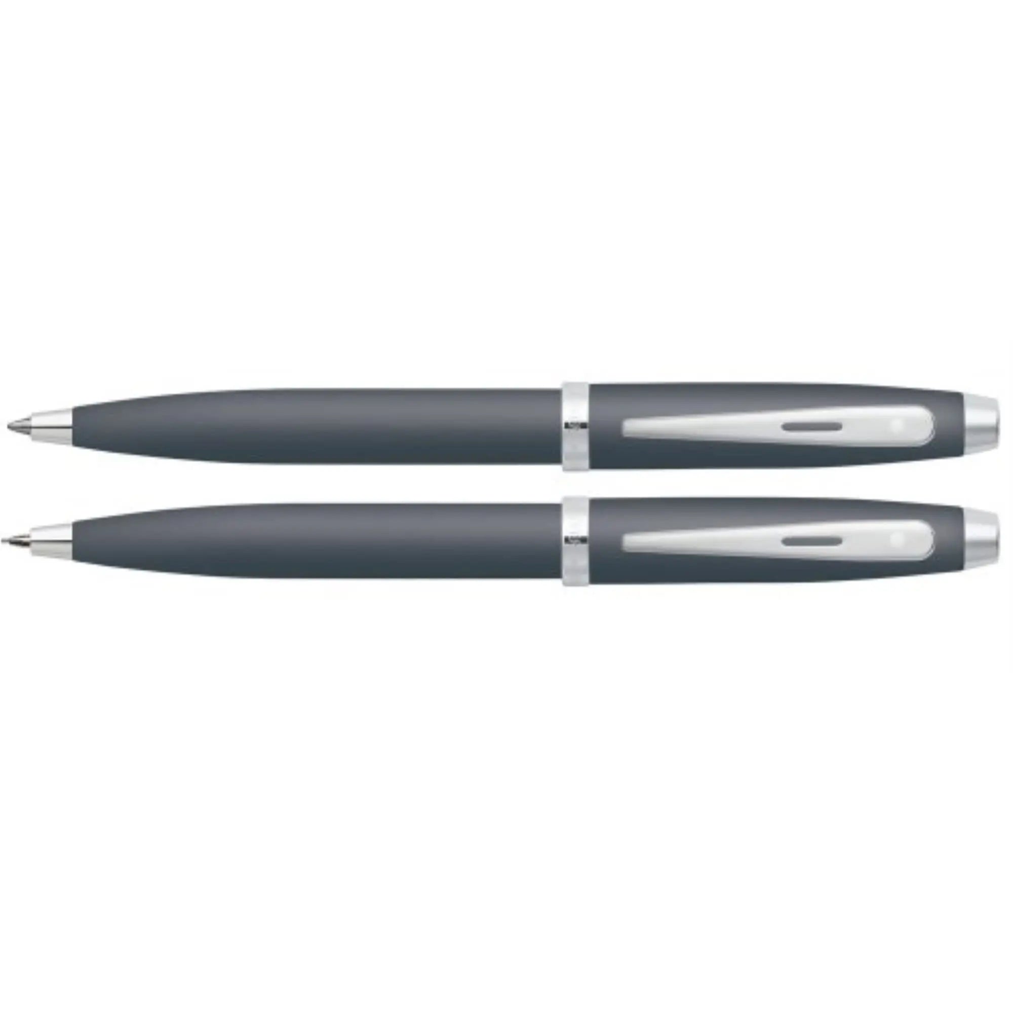 Sheaffer 100 Matte Gray / Nickel Trim Ballpoint & Pencil Set - crosspenmall.com