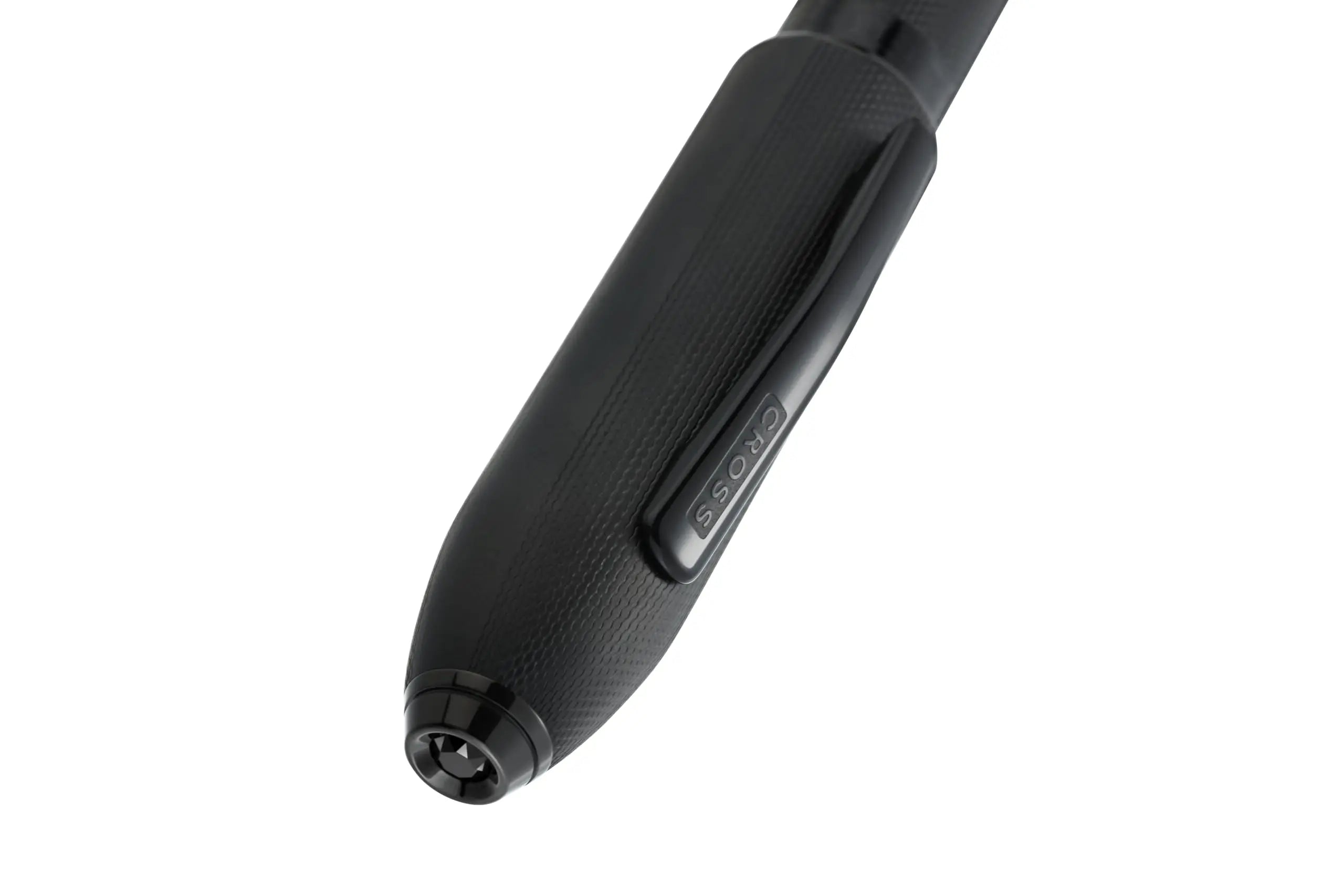 Peerless™ Polished Black PVD Engraved Diamond Pattern with Black PVD Appointments and Swarovski Crystal Ballpoint Pen Cross