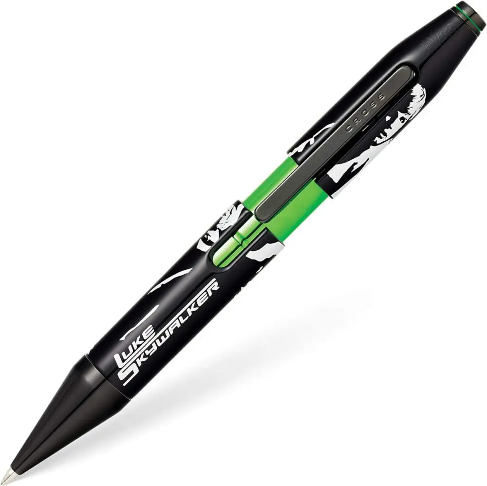 Cross X Star Wars Luke Skywalker Themed Design w/Lightsaber Green Details w/Polished Black PVD Appointments Rollerball Pen Cross