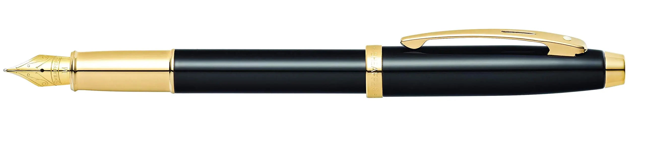 SHEAFFER 100 Black Lacquer Rollerball Pen with Gold-Tone Trim Sheaffer