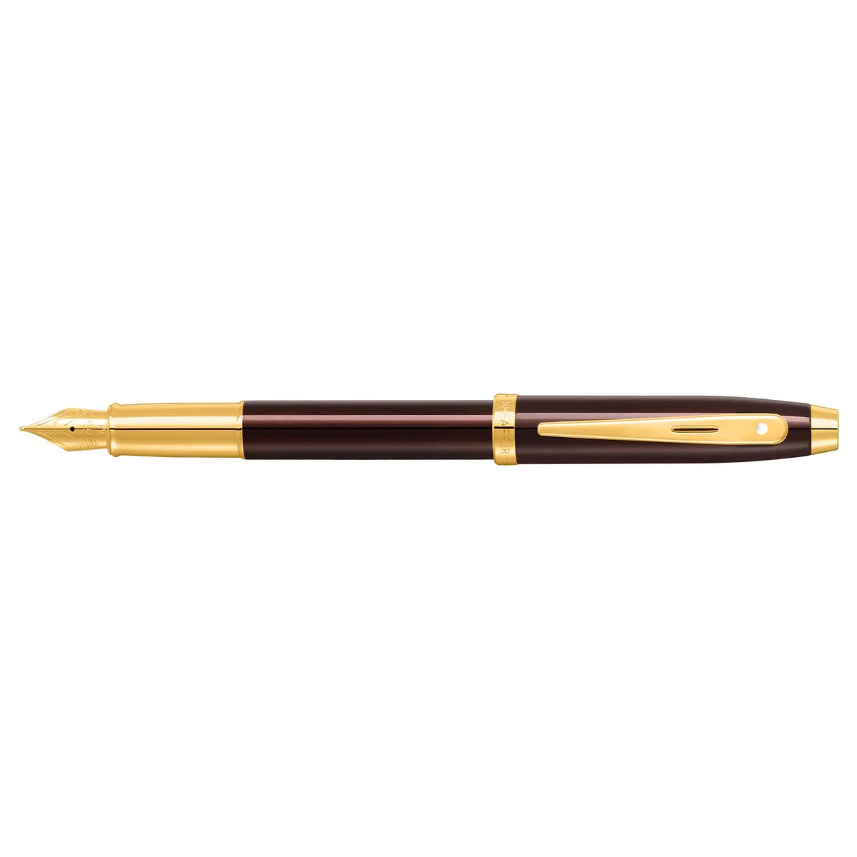 Sheaffer 100 9370 Retractable Ballpoint Pen, Glossy Coffee Brown Finish with PVD Gold Trim, Medium Point, Refillable Luxury Writing Pen, Premium Gift Box cross