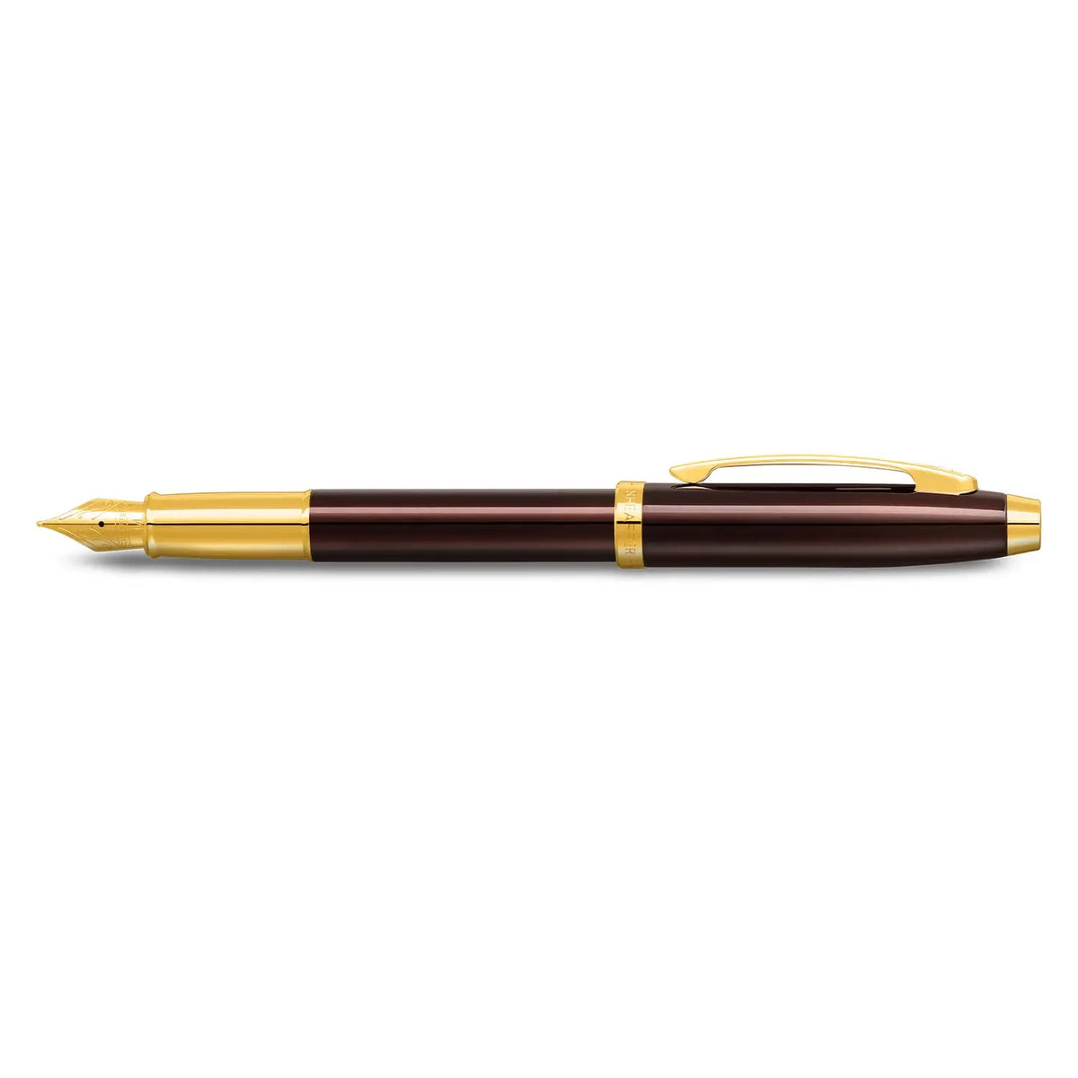 Sheaffer 100 9370 Retractable Ballpoint Pen, Glossy Coffee Brown Finish with PVD Gold Trim, Medium Point, Refillable Luxury Writing Pen, Premium Gift Box cross