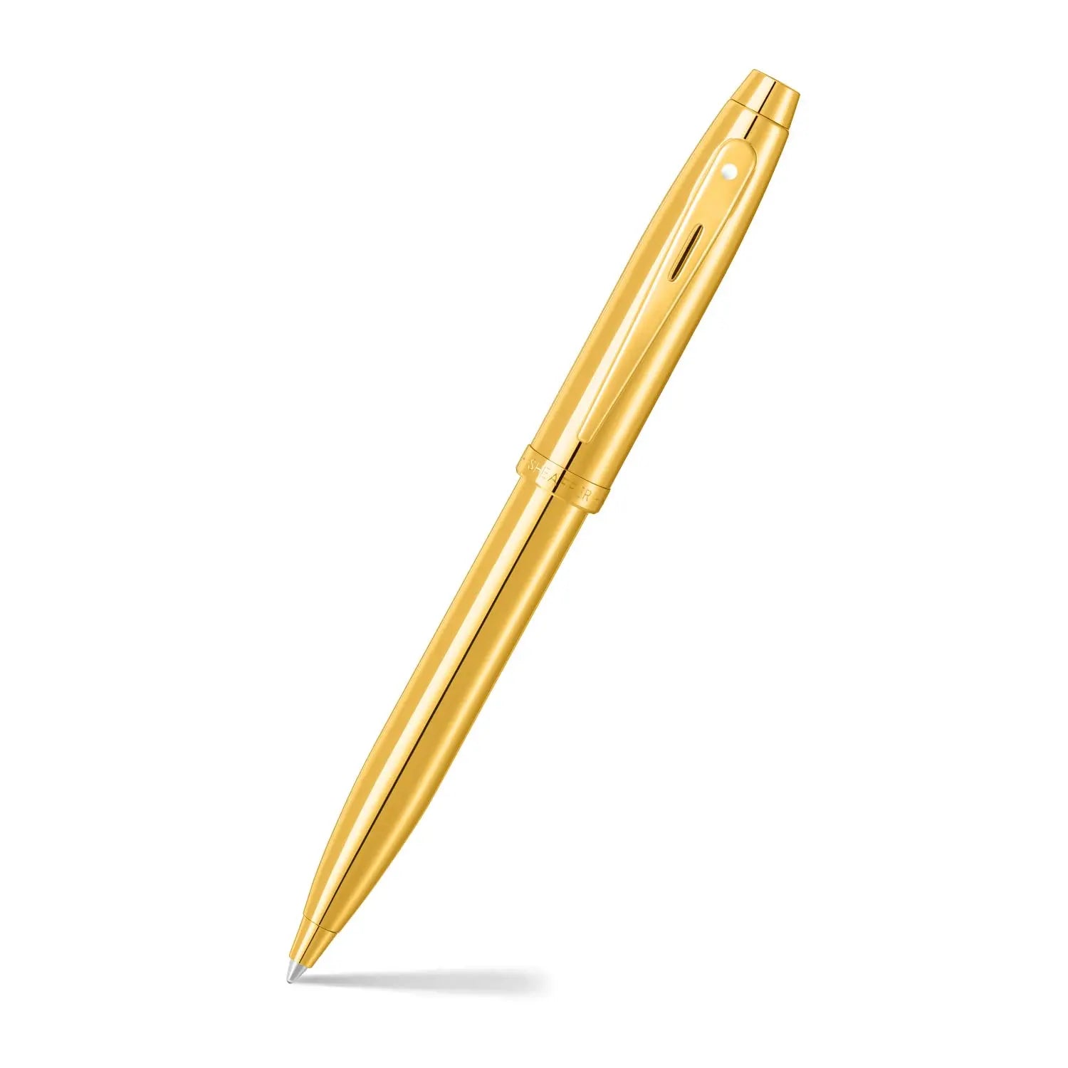 Sheaffer 100 9372 Glossy PVD Gold Ballpoint Pen With PVD Gold Trim Sheaffer