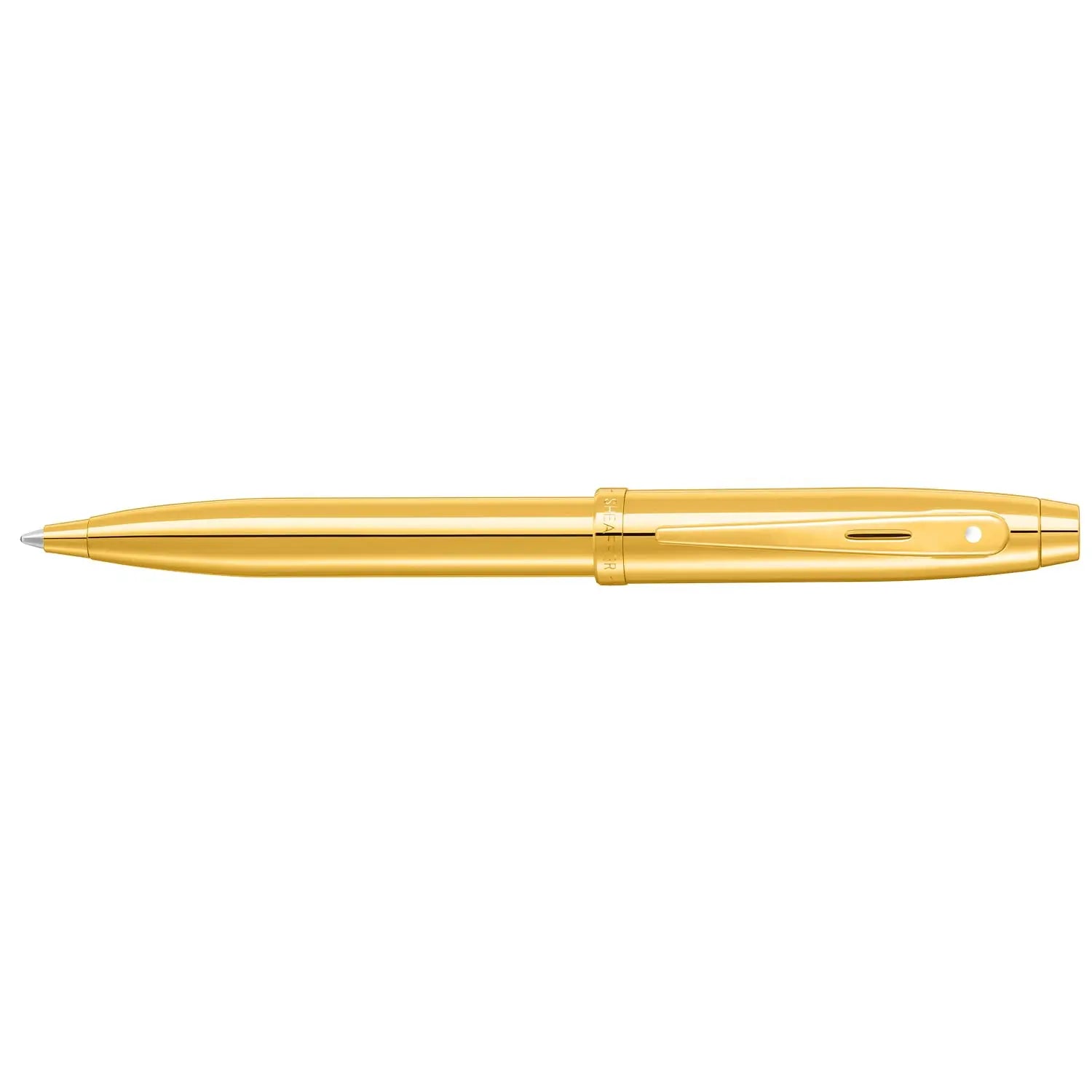 Sheaffer 100 9372 Glossy PVD Gold Ballpoint Pen With PVD Gold Trim Sheaffer