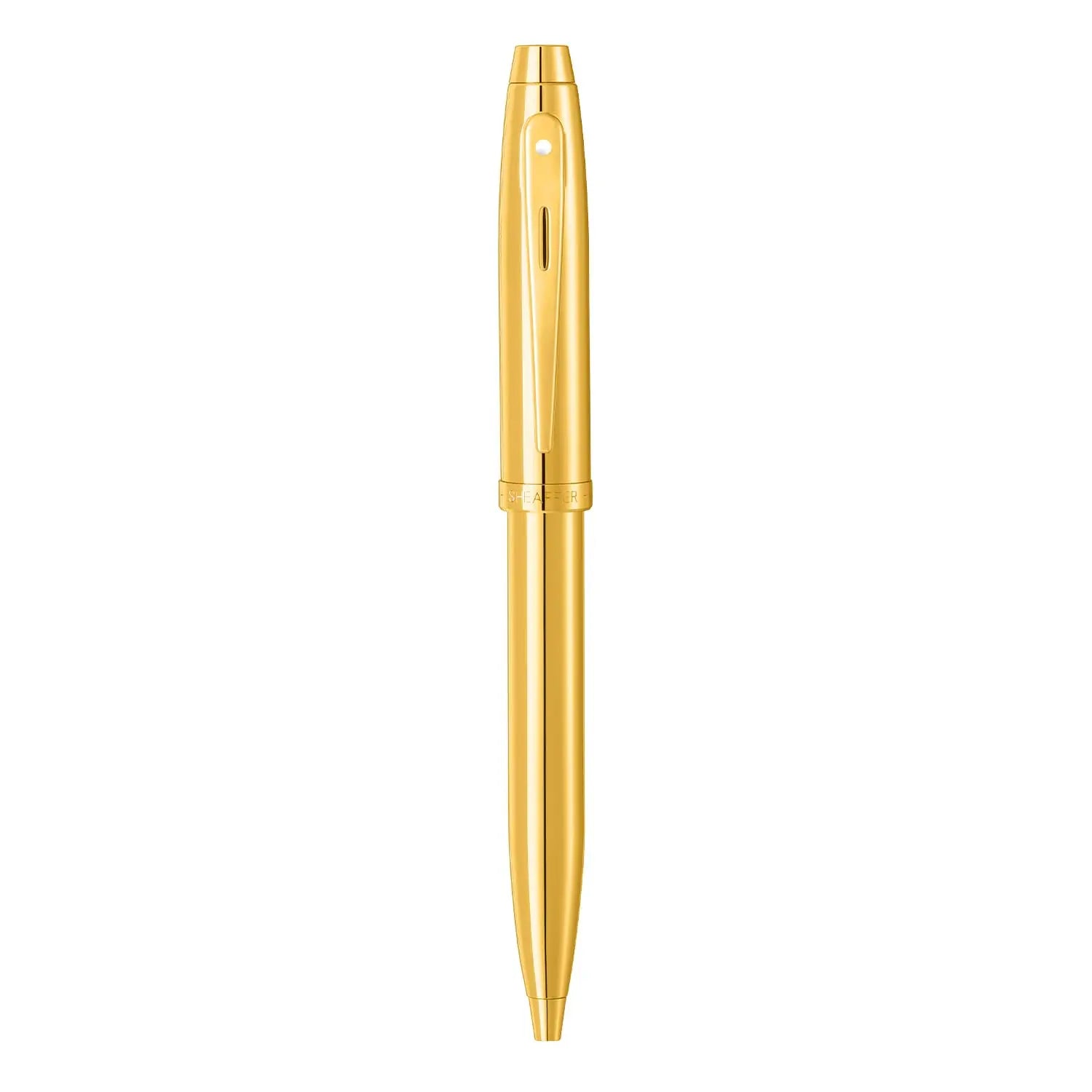 Sheaffer 100 9372 Glossy PVD Gold Ballpoint Pen With PVD Gold Trim Sheaffer