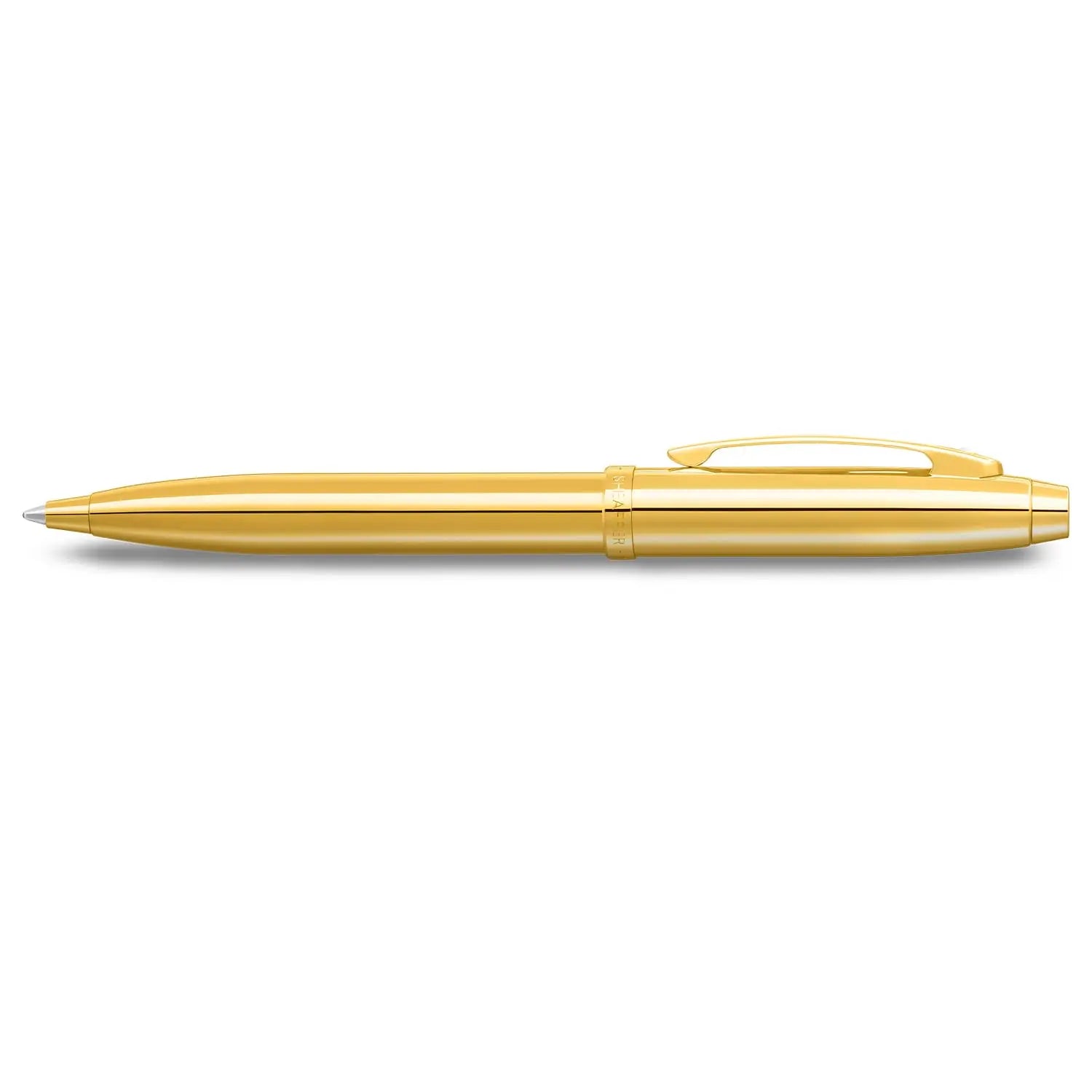 Sheaffer 100 9372 Glossy PVD Gold Ballpoint Pen With PVD Gold Trim Sheaffer