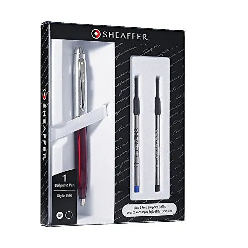 Sheaffer 100 Ballpoint Pen, Medium Point, 1.0mm, Red Barrel, Black Ink Sheaffer