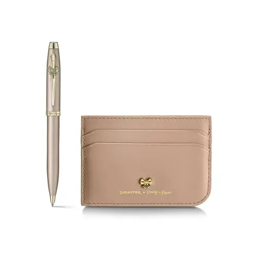 Sheaffer 100 Emily in Paris 9377 Collection, Champagne Gold Pen with PVD Gold Trims, Bow-Shaped Clip. Sheaffer
