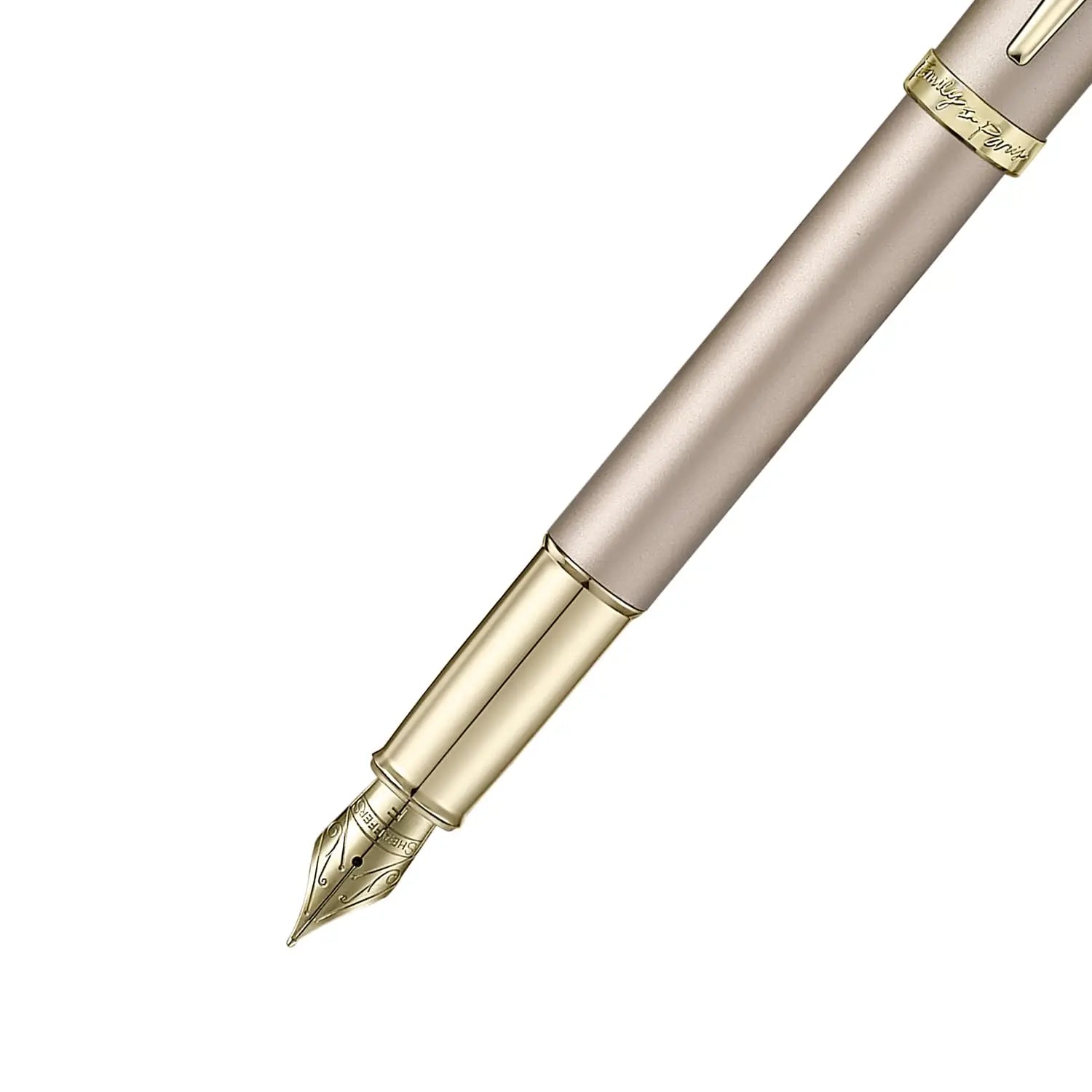 Sheaffer 100 Emily in Paris 9377 Collection, Champagne Gold Pen with PVD Gold Trims, Bow-Shaped Clip. Sheaffer