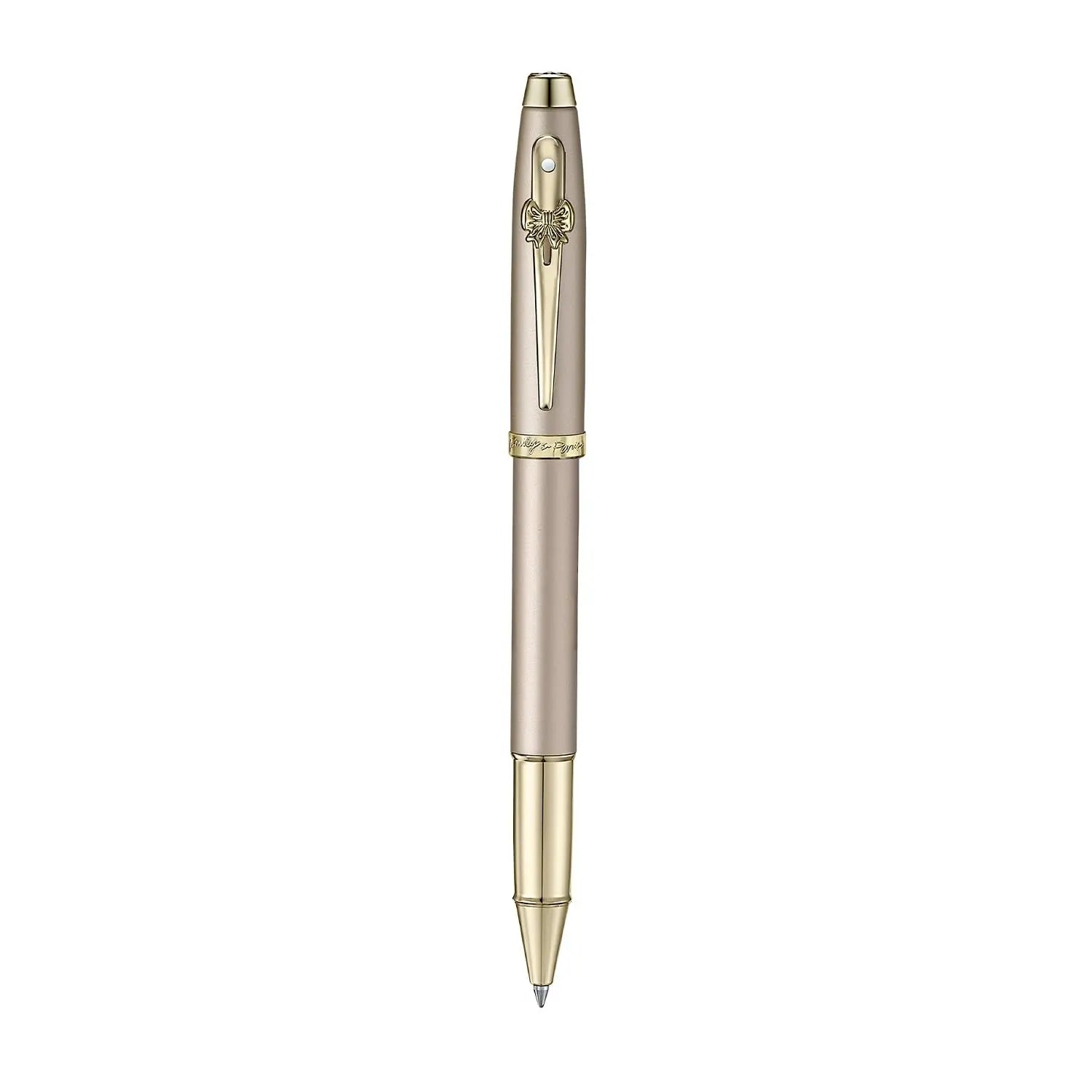 Sheaffer 100 Emily in Paris 9377 Collection, Champagne Gold Pen with PVD Gold Trims, Bow-Shaped Clip. Sheaffer