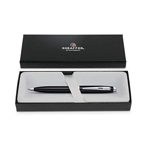 Sheaffer 100 Glossy Black Lacquer Ballpoint Pen In Gift Box Sheaffer