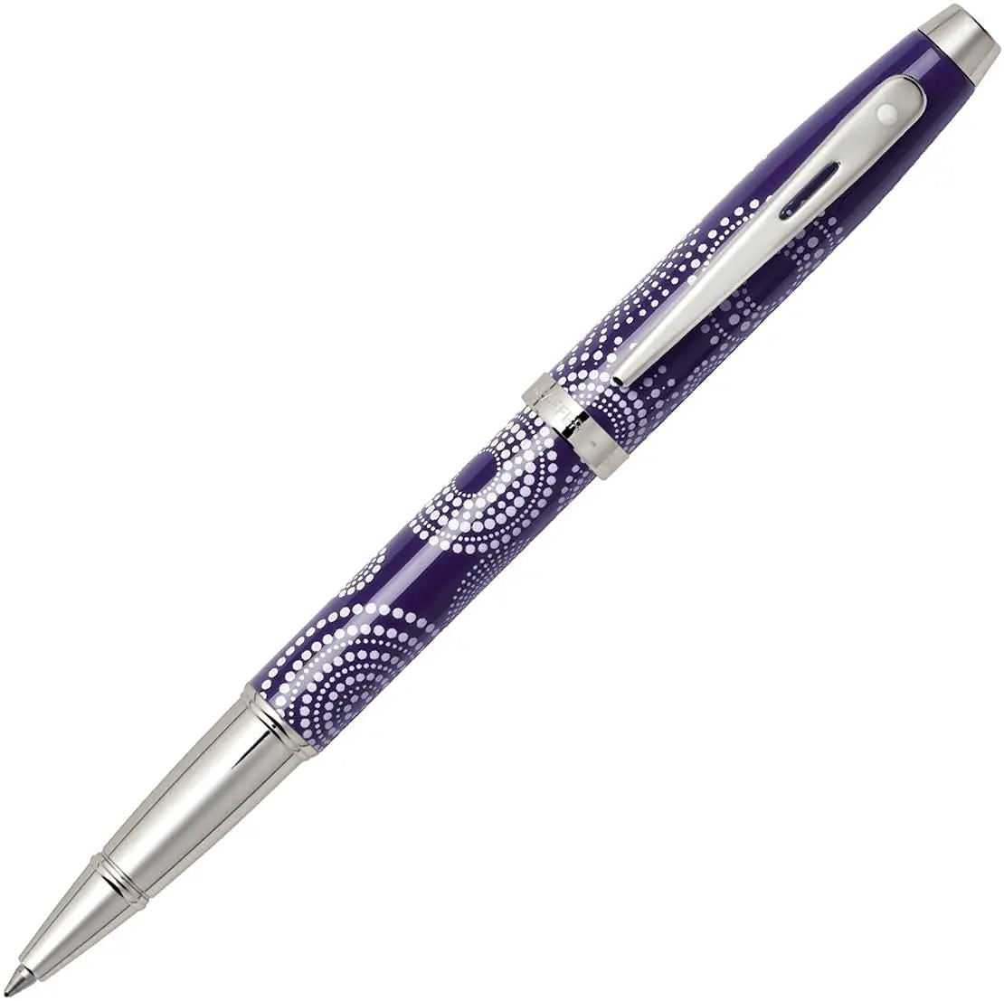 Sheaffer 100 Pearlescent Purple with Nickel appointments Signature Mid Band and Dot of excellence, Medium Point Rollerball Pen. Very solid and Responsive Sheaffer