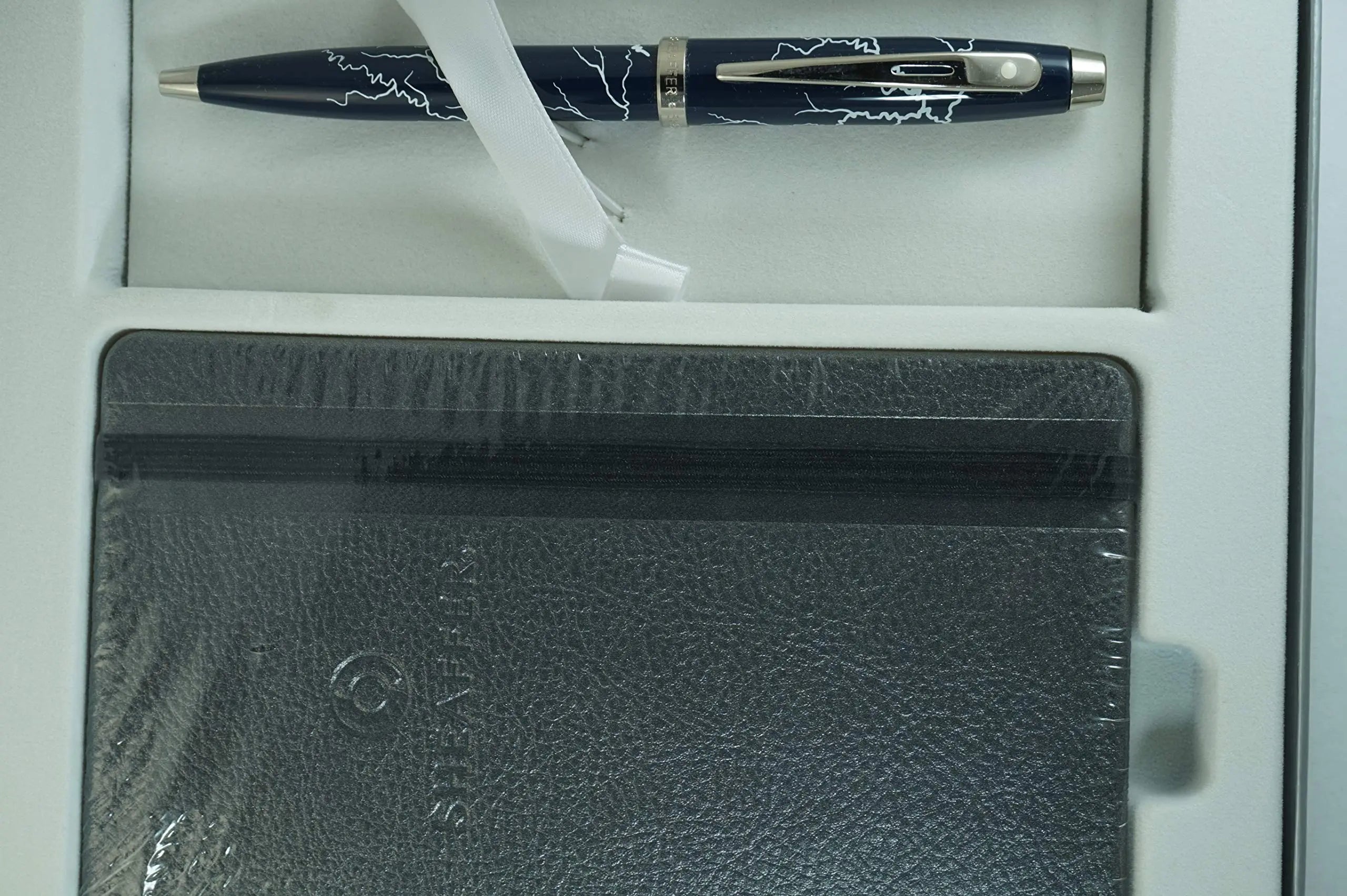 Sheaffer 100 Special Edition Thunder Lightning Ballpoint Pen with Nickel Trim and Matching Crispy Sheaffer Journal Sheaffer