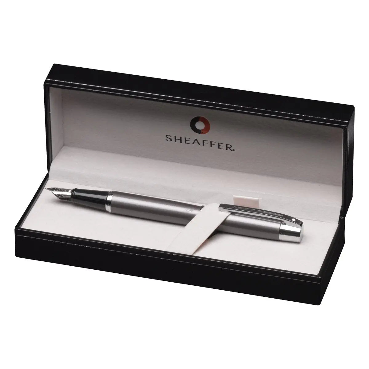 Sheaffer 300 Chrome Plate Trim Fountain Pen, Fine Nib, Metallic Grey (E0932943) - crosspenmall.com