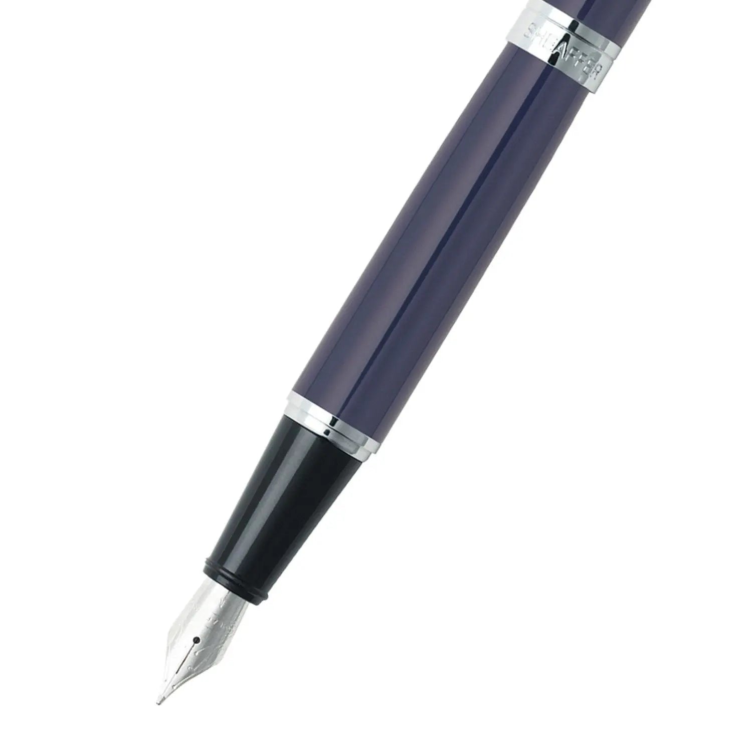 Sheaffer 300 Chrome Plate Trim Fountain Pen, Medium Nib, Gloss Blue (E0932853) Sheaffer