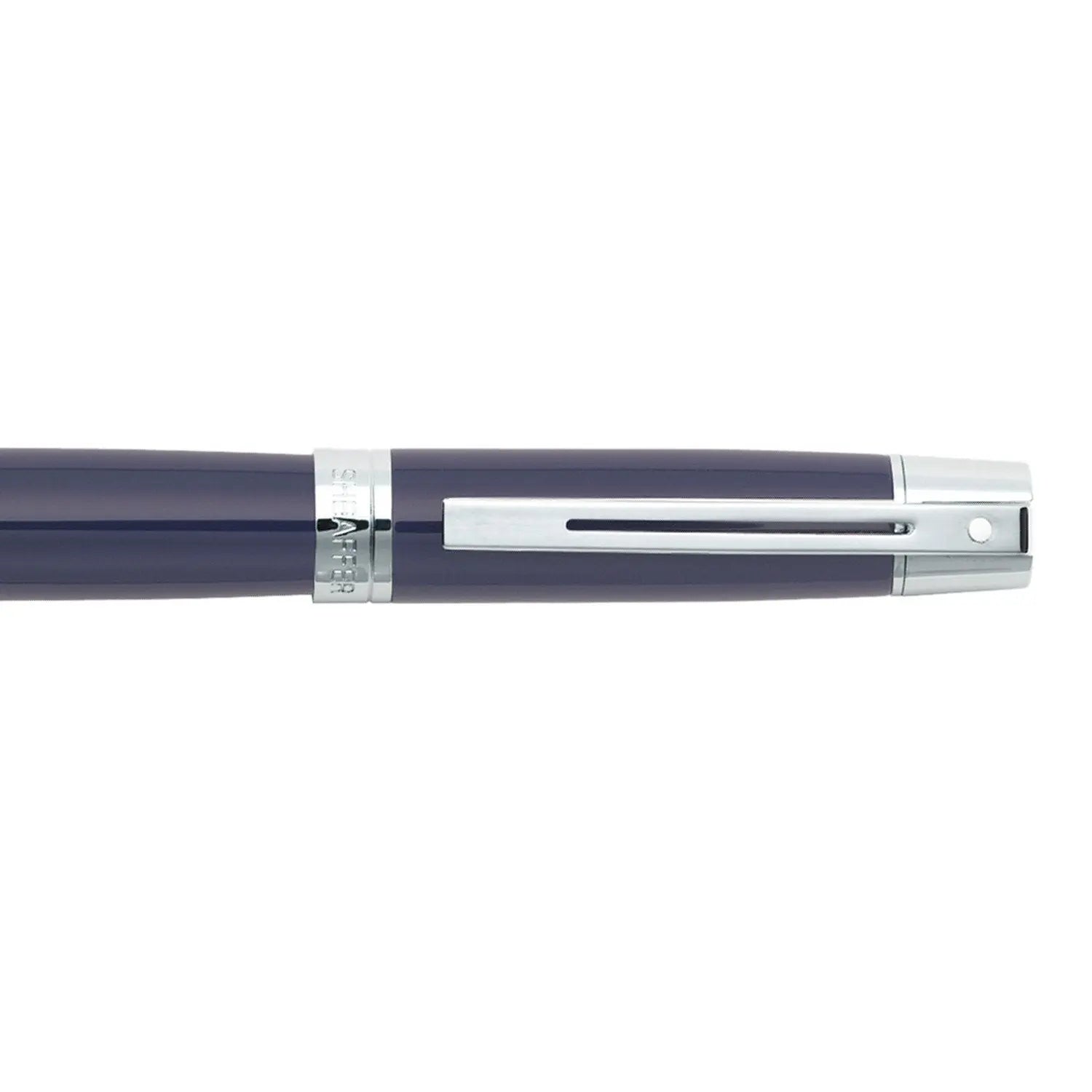 Sheaffer 300 Chrome Plate Trim Fountain Pen, Medium Nib, Gloss Blue (E0932853) Sheaffer