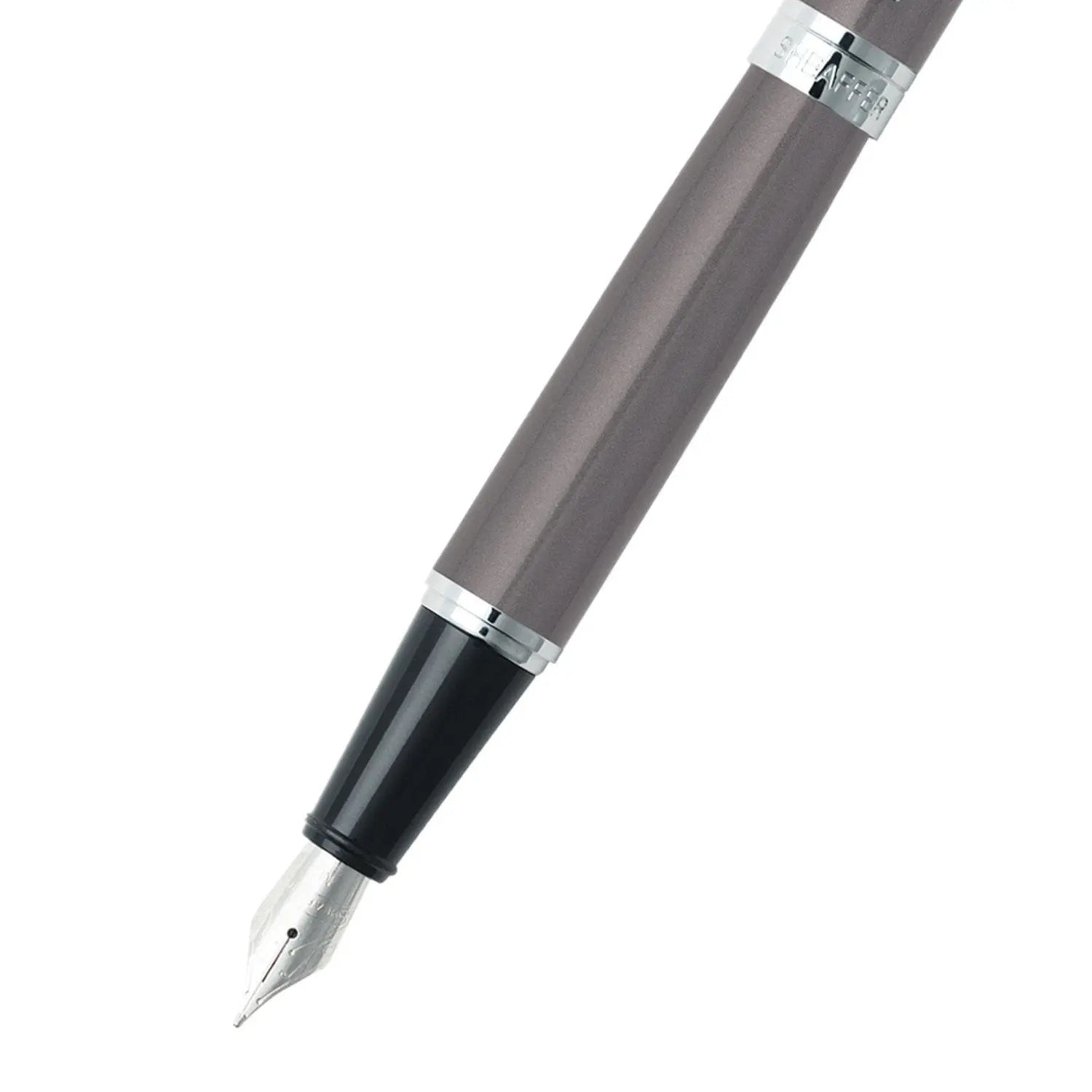 Sheaffer 300 Chrome Plate Trim Fountain Pen, Medium Nib, Metallic Grey (E0932953) - crosspenmall.com