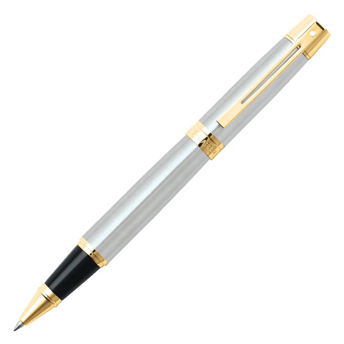 Sheaffer 300 Gold Tone Trim Rollerball, Brushed Chrome (E1932751) Sheaffer