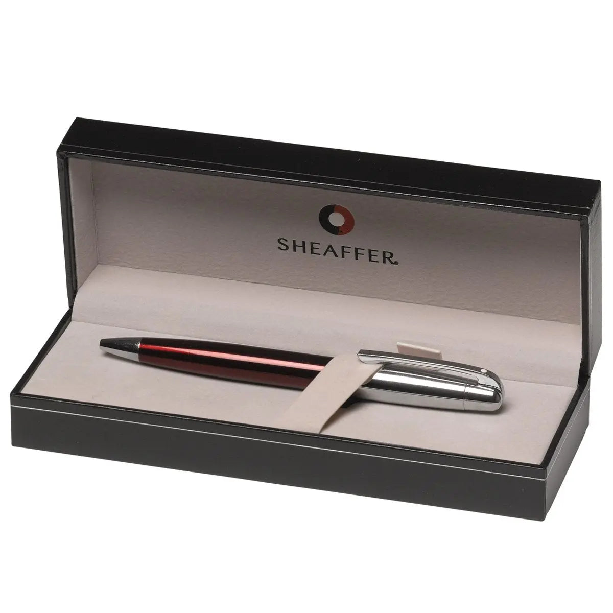 Sheaffer 500 Ballpoint Pen, Translucent Red, Bright Chrome Cap (E2933651) Sheaffer