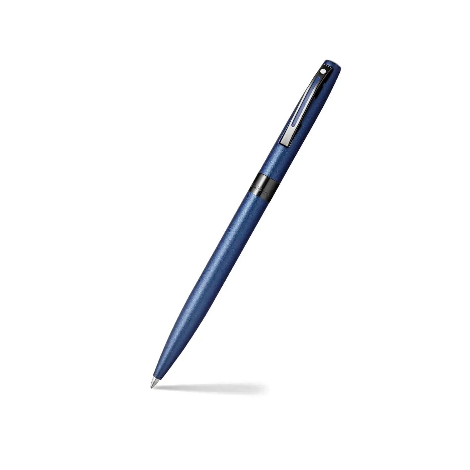 Sheaffer 9108 Reminder Lacquer Ballpoint Pen Matte Blue with Polished Black PVD Trim Sheaffer