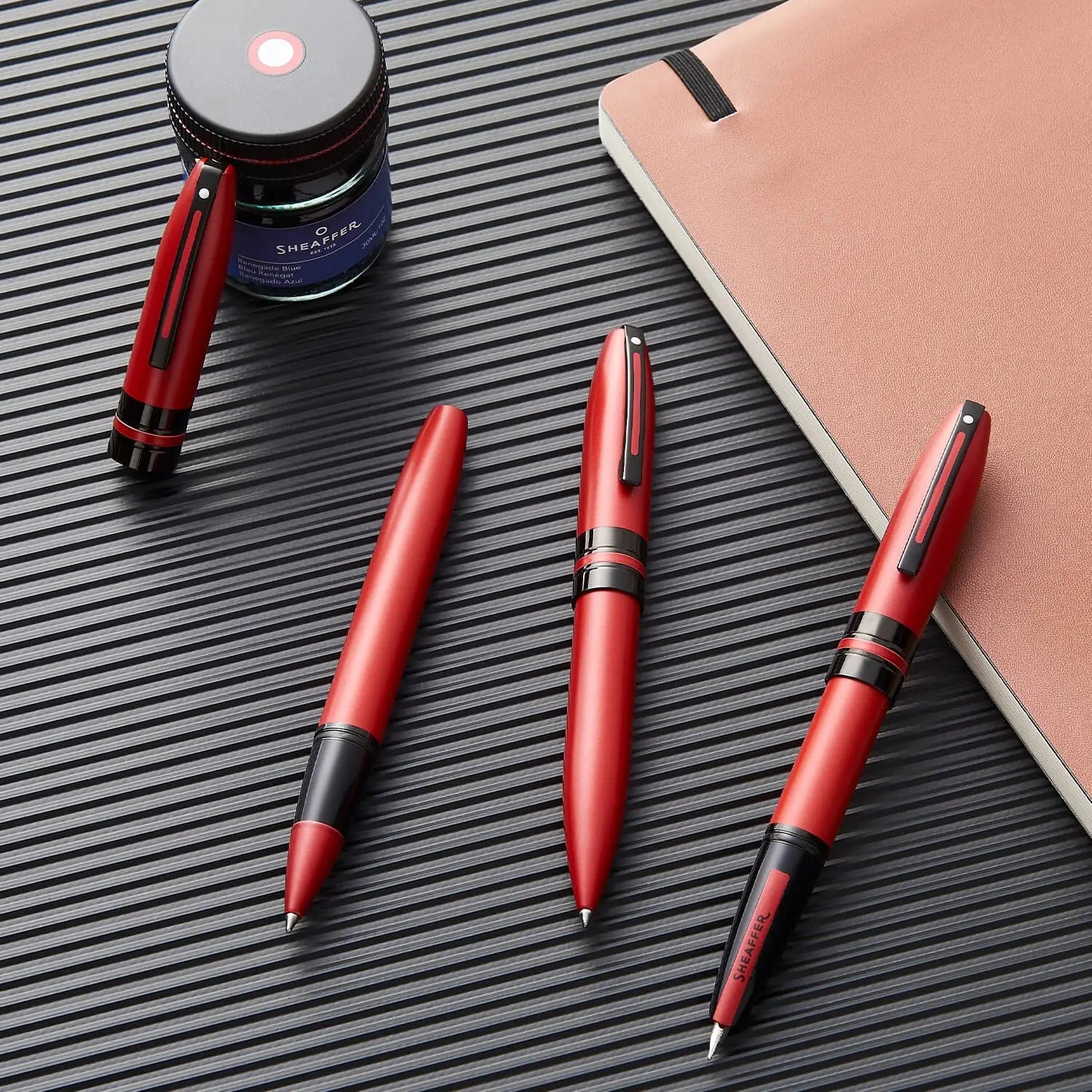 Sheaffer 9111 Icon Ballpoint Pen - Metallic Red with Glossy Black PVD Trim Sheaffer