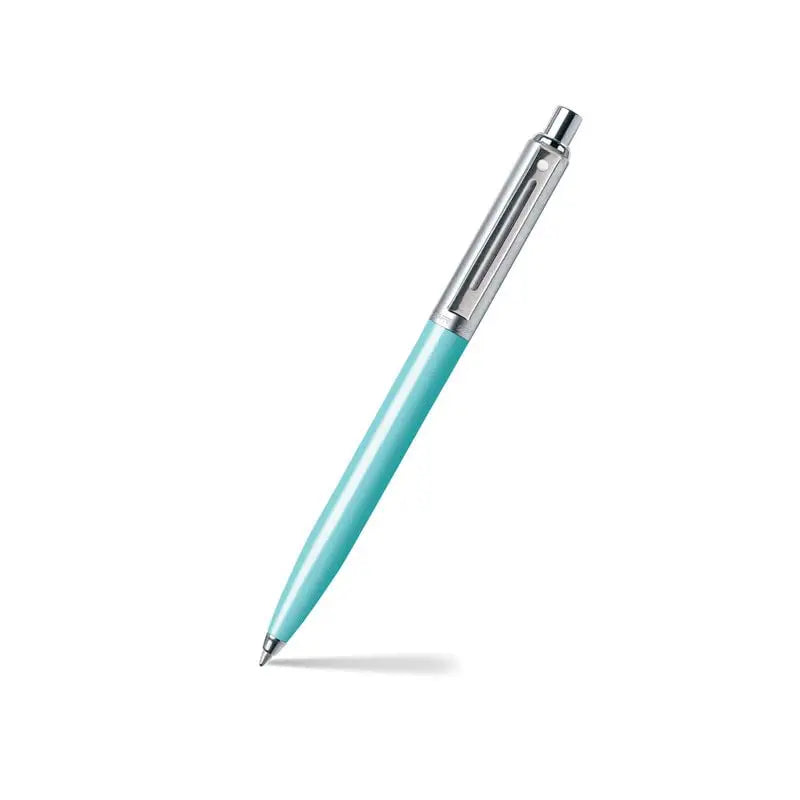 Sheaffer A 321 Sentinel Ballpoint Pen – Aqua with Brushed Chrome Cap and Chrome-Plated Trim Sheaffer