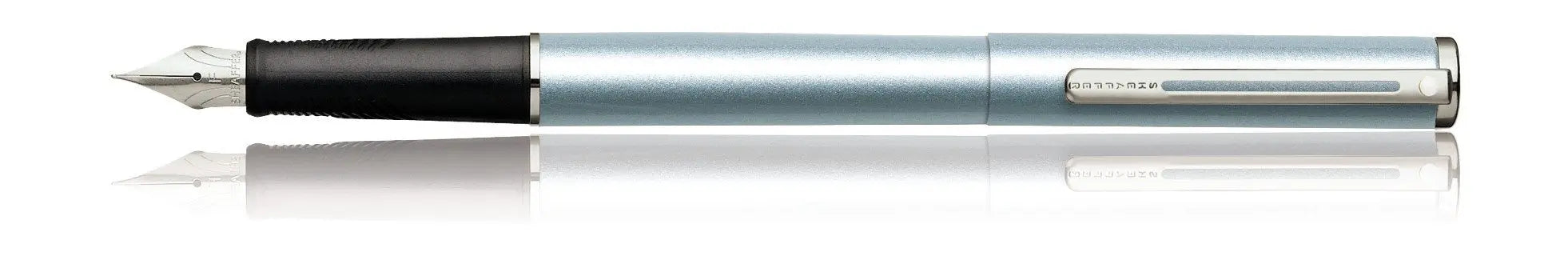 Sheaffer Agio Frosted Blue Nickel Trim Fountain Pen- Medium Nib - crosspenmall.com