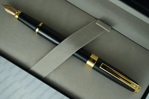 Sheaffer Executive Companion Black Lacquer Prelude Legacy Signature Collection with 22KT Gold appointments , Solid and stamped 14KT Gold medium nib Fountain pen - crosspenmall.com