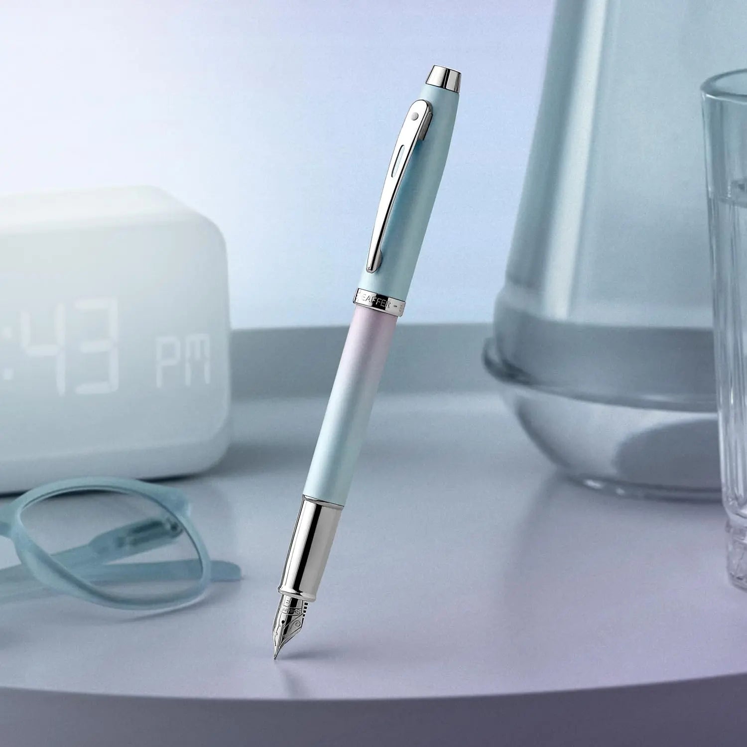 Sheaffer Expressions 100 Fountain Pen, Blue and Pink Pearlised Gradient, Fine Nib Sheaffer