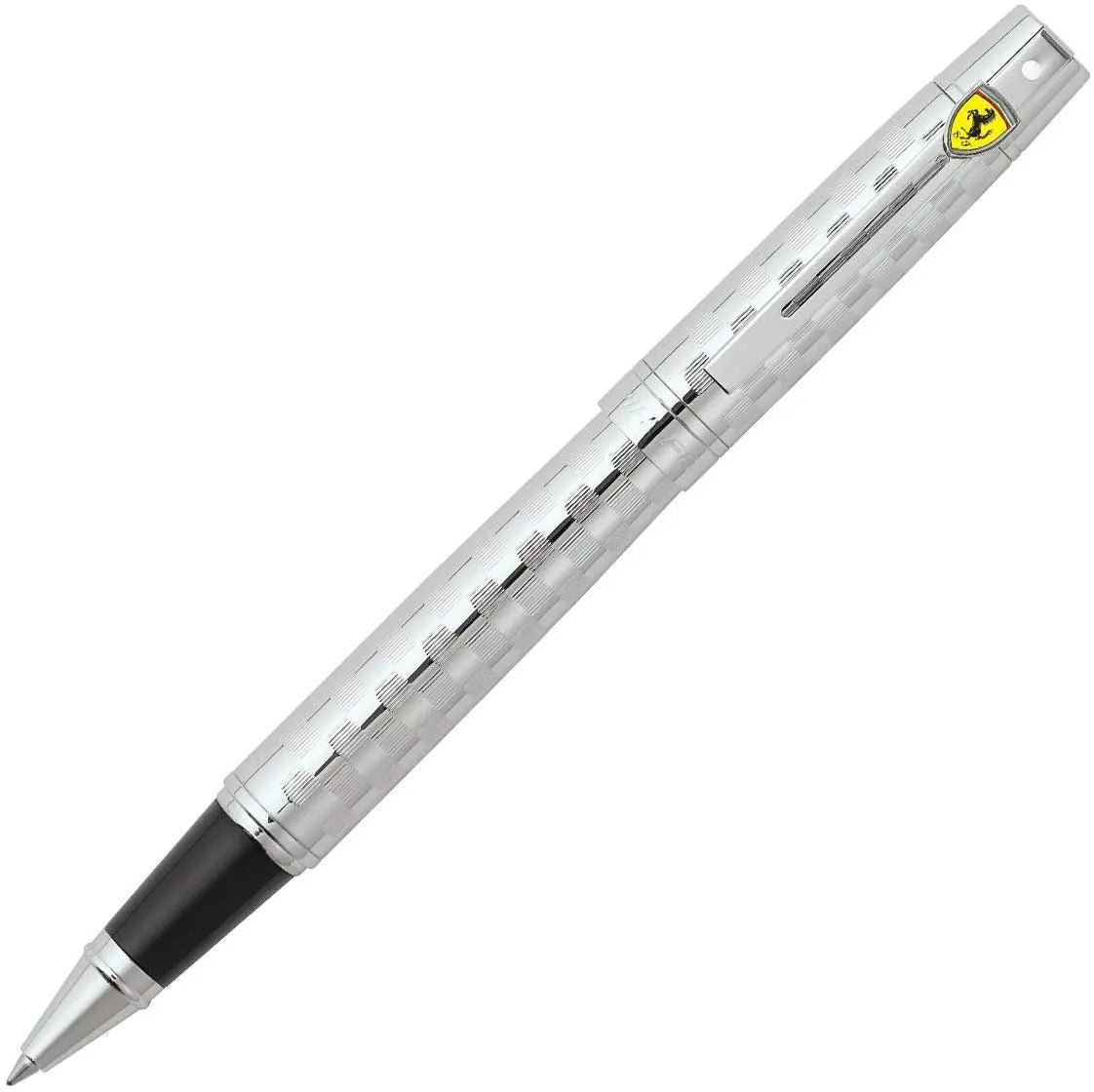 Sheaffer Ferrari 300 Series Rollerball, Chequered Flag Engraving with Chrome Finish (FE1951751) - crosspenmall.com