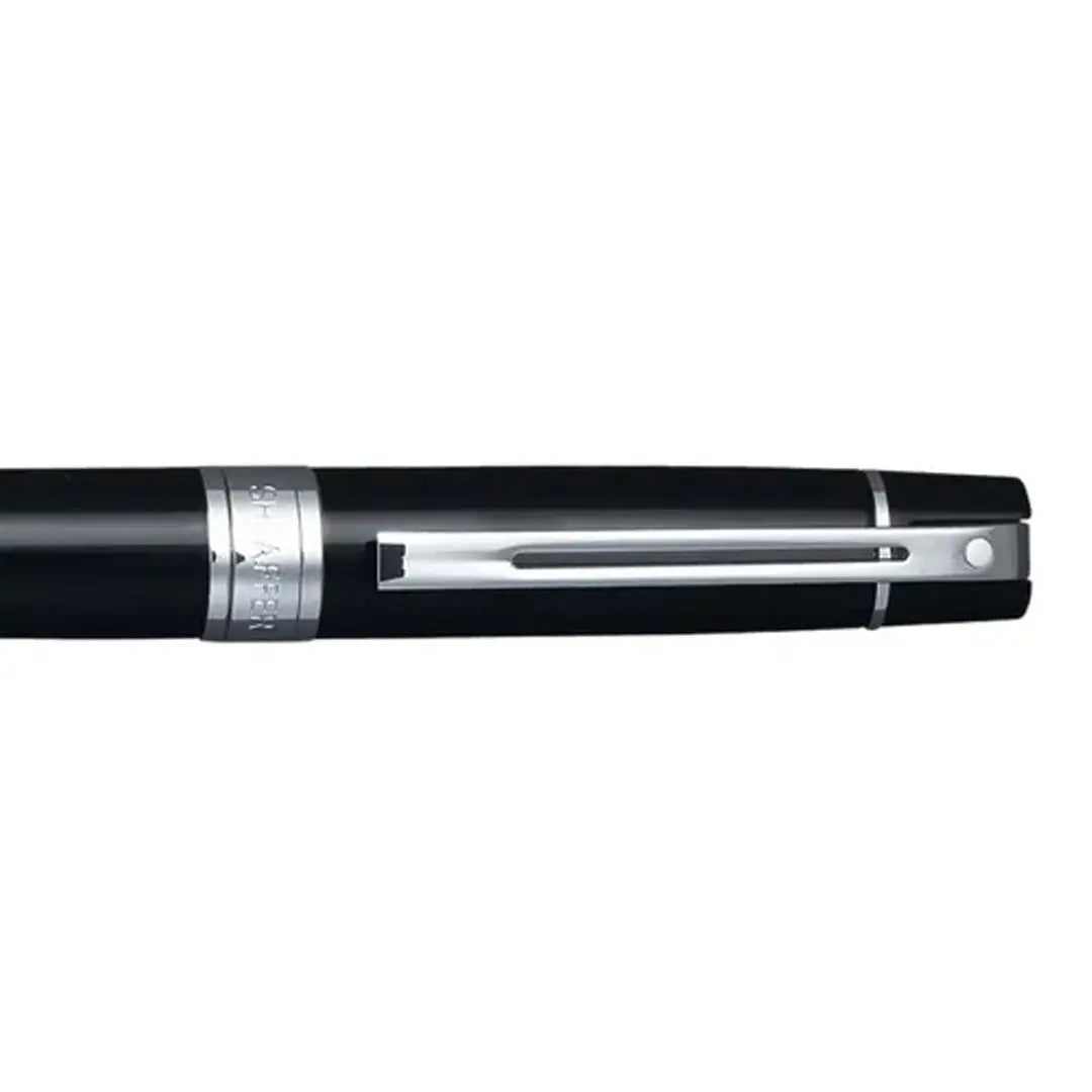 Sheaffer Gift Set Glossy Black 300 9312 Ballpoint Pen With Chrome Trim And Pen Pouch - My Store